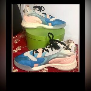 Adidas ZoneBoost AeroBlue Clear Orange Basketball Sneakers in Blue size 10